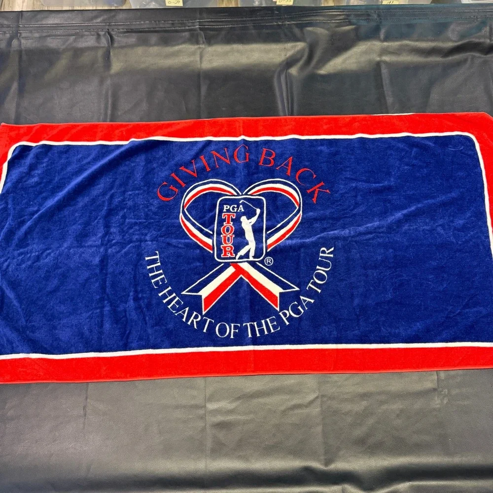 PGA Tour Golf Beach Towel OS Blue Red‎ Giving Back The Heart Of The PGA Tour